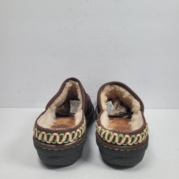 UGG Women's Brown Suede Shearling Lined Clogs S/N5177 US Size 7 - Picture 4 of 8